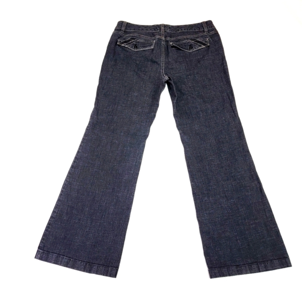 WHITE HOUSE|BLACK MARKET ♡ Black Denim Embellished Bling Trouser Leg Jeans 8S